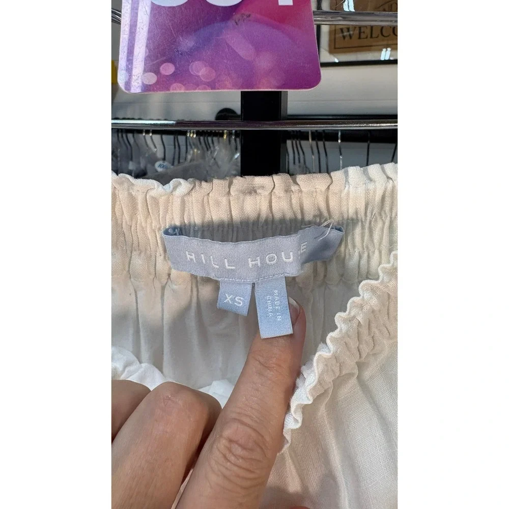Hill House White Linen Lined Mini Skirt (MSRP: $140) Size XS